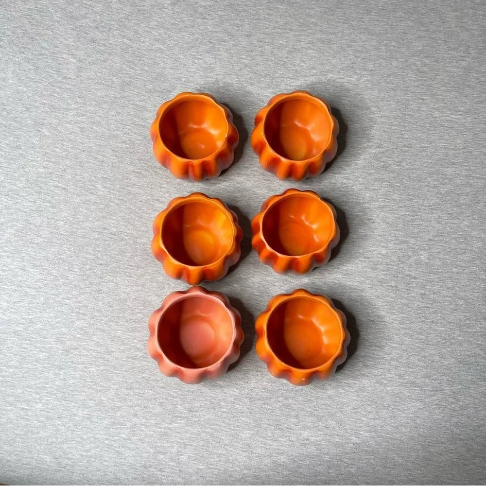 Target Orange 4” Round Pumpkin Ceramic Planter Pot 6 PCS. Set